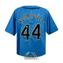 Julio Rodriguez Autographed Seattle Custom Blue Baseball Jersey (Left #4 Signed) - JSA