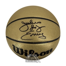 Julius Erving Dr J Autographed Wilson Gold Basketball - JSA
