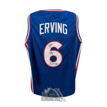 Julius Erving Dr J Autographed Philadelphia Custom Blue Basketball Jersey - JSA (Phila)