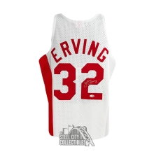 Julius Erving Autographed New York Nets White Mitchell & Ness Basketball Jersey - JSA (Silver Ink)