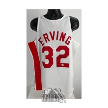 Julius Erving Autographed New York Nets White Mitchell & Ness Basketball Jersey - JSA (Stained)