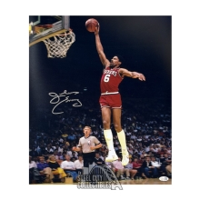 Julius Erving Autographed Philadelphia 76ers 16x20 Photo - JSA (Dunk)