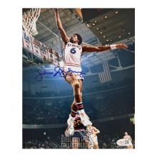 Julius Erving Dr J Autographed Philadelphia 76ers 8x10 Basketball Photo - JSA (Dunk)