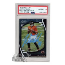 Justin Fields 2021 Panini Absolute Football Autograph Rookie Card #108 PSA/DNA 10 (Light Blue)