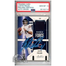 Justin Fields 2021 Absolute Football Rookie Force Autograph Jersey Card #RF-JFI PSA/DNA 10 (Light Blue)