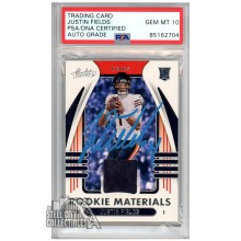 Justin Fields 2021 Absolute Football Rookie Materials Autograph Jersey Card #ARM-JFI PSA/DNA 10 (Light Blue)