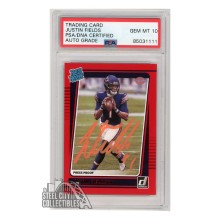 Justin Fields 2021 Panini Donruss Red Press Proof Autograph Rookie Card #253 PSA/DNA 10 (Orange)