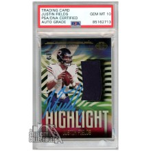 Justin Fields 2021 Panini Illusions Highlight Swatches Autograph Rookie Jersey Card #HS-JF PSA/DNA 10 (Light Blue)