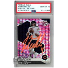 Justin Fields 2021 Panini Mosaic Pink Camo Autograph Rookie Card #304 PSA/DNA 10 (Orange)