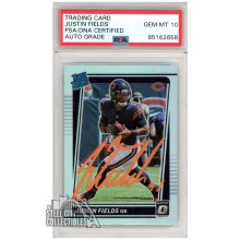 Justin Fields 2021 Panini Donruss Optic Holo Autograph Rookie Card #204 PSA/DNA 10 (Orange)