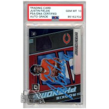 Justin Fields 2021 Panini Optic Rookie Phenoms Red Autograph Jersey Card #RPH-4 PSA/DNA 10 (Light Blue)