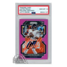 Justin Fields 2021 Panini Prizm Pink Autograph Rookie Card #334 PSA/DNA 10 (Orange)
