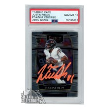 Justin Fields 2021 Panini Select Concourse Autograph Rookie Card #50 PSA/DNA 10 (Orange)