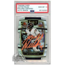 Justin Fields 2021 Panini Select Concourse Silver Die-Cut Autograph Rookie Card #50 PSA/DNA 10 (Orange)