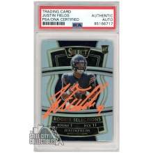 Justin Fields 2021 Panini Select Rookie Selections Silver Autograph Card #RS-4 PSA/DNA (Orange)
