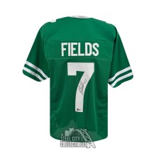 Justin Fields Autographed New York Custom Green Football Jersey - BAS