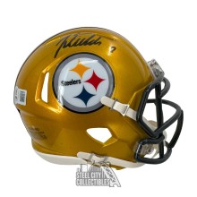 Justin Fields Autographed Pittsburgh Steelers Flash Mini Football Helmet - BAS