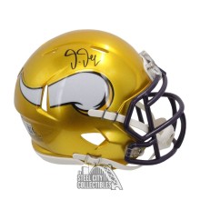 Justin Jefferson Autographed Minnesota Flash Mini Football Helmet - BAS