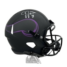 Justin Jefferson Autographed Minnesota Eclipse Replica Full-Size Football Helmet - BAS (Silver Ink)