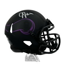 Justin Jefferson Autographed Minnesota Vikings Eclipse Mini Football Helmet - BAS (Silver Ink)