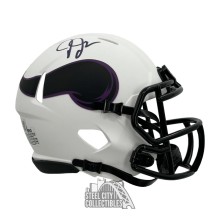 Justin Jefferson Autographed Minnesota Vikings Lunar Eclipse Mini Football Helmet - BAS