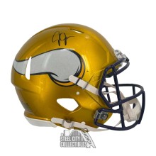Justin Jefferson Autographed Minnesota Vikings Flash Authentic Full-Size Football Helmet - BAS (Black Ink)