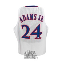KJ Adams Jr Autographed Kansas Custom White Basketball Jersey - PSA/DNA