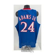 KJ Adams Jr Autographed Kansas Custom Blue Basketball Jersey - PSA/DNA (Ripped Cert Sticker)