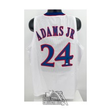 KJ Adams Jr Autographed Kansas Custom White Basketball Jersey - PSA/DNA (Ripped Cert Sticker)