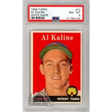 Al Kaline 1958 Topps White Name Card #70 PSA 8 NM-MT