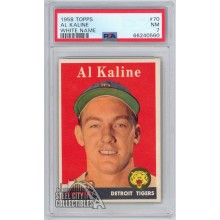 Al Kaline 1958 Topps Card #70 White Name PSA 7 NM (560)