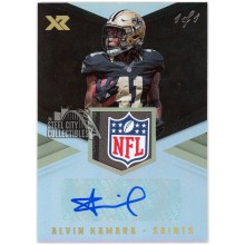Alvin Kamara 2017 Panini XR NFL Logo Tag Patch Rookie Autograph Card #RSA-AK 1/1