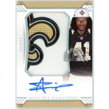 Alvin Kamara 2017 Panini National Treasures Hats Off Rookie Patch Autograph Card #RH-AKM 4/5