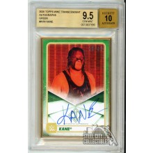 Kane 2020 Topps Transcendent WWE Green Autograph Card #A-KN 10/15 BGS 9.5