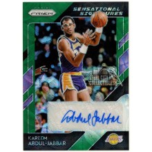 Kareem Abdul-Jabbar 2018-19 Panini Prizm Sensational Green Prizm Auto Card 8/8