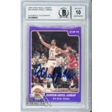 Kareem Abdul-Jabbar 1985 Star Autograph Card #5 BAS 10