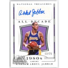 Kareem Abdul-Jabbar 2018-19 Panini National Treasures All-Decade Auto Card 13/25