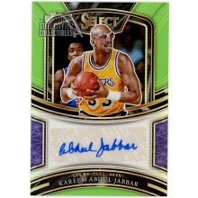 Kareem Abdul-Jabbar 2020-21 Panini Select Green Prizm Auto Card #SG-KAJ 35/35