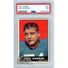 Alex Karras 1961 Topps Football Card #35 PSA 7 NM