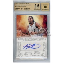 Kawhi Leonard 2012-13 Panini Brilliance Rookie Autograph Card #37 BGS 9.5 Auto 10