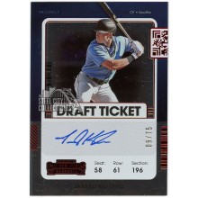 Jarred Kelenic 2021 Panini Contenders Prospect Draft Ticket Red Autograph Card #PT-JK 9/75
