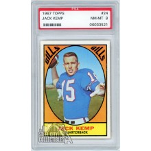 Jack Kemp 1967 Topps Football Card #24 PSA 8 NM-MT
