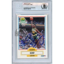 Shawn Kemp 1990-91 Fleer Autograph Rookie Card #178 BAS