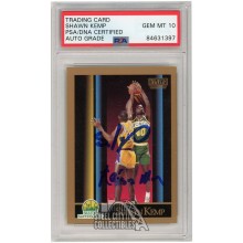 Shawn Kemp 1990-91 SkyBox Autograph RC Card "Reign Man" #268 PSA/DNA 10