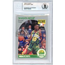 Shawn Kemp 1990-91 Hoops Autograph Rookie Card #279 BAS