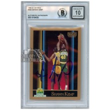 Shawn Kemp 1990-91 Skybox Rookie Autograph Card #268 BAS 10