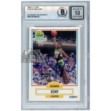 Shawn Kemp 1990-91 Fleer Rookie Autograph Card #178 BAS 10