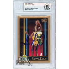 Shawn Kemp 1990-91 Skybox Autograph Rookie Card #268 BAS