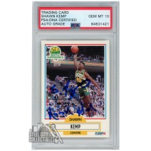 Shawn Kemp 1990-91 Fleer Autograph RC Card "Reign Man" #178 PSA/DNA 10