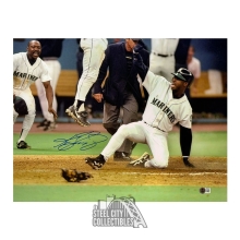 Ken Griffey Jr Autographed Seattle Mariners 16x20 Baseball Photo - BAS (Slide)